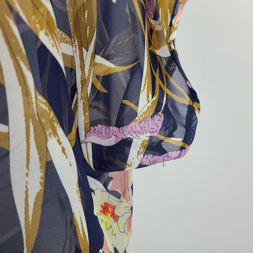 Floral Kimono Cardigan - Navy and Red - Picture 3 of 10